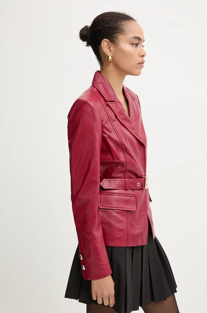 Usnjen suknjič Blugirl Blumarine RF4128.P0356 bordo