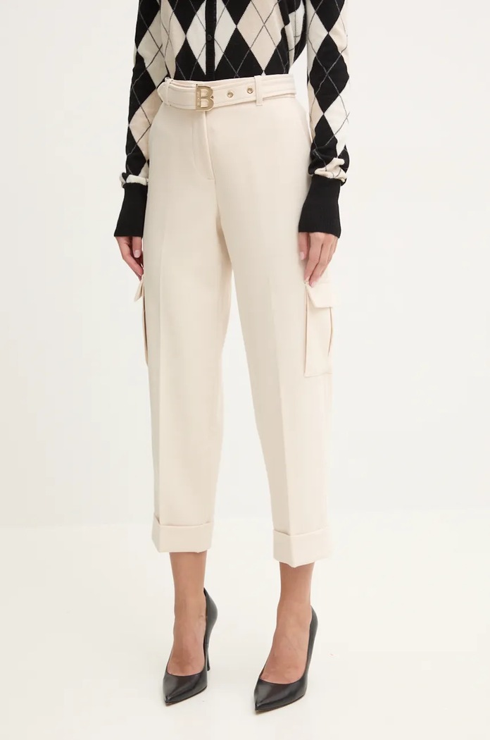 Hlače Blugirl Blumarine ravni bež RF4074.T3190