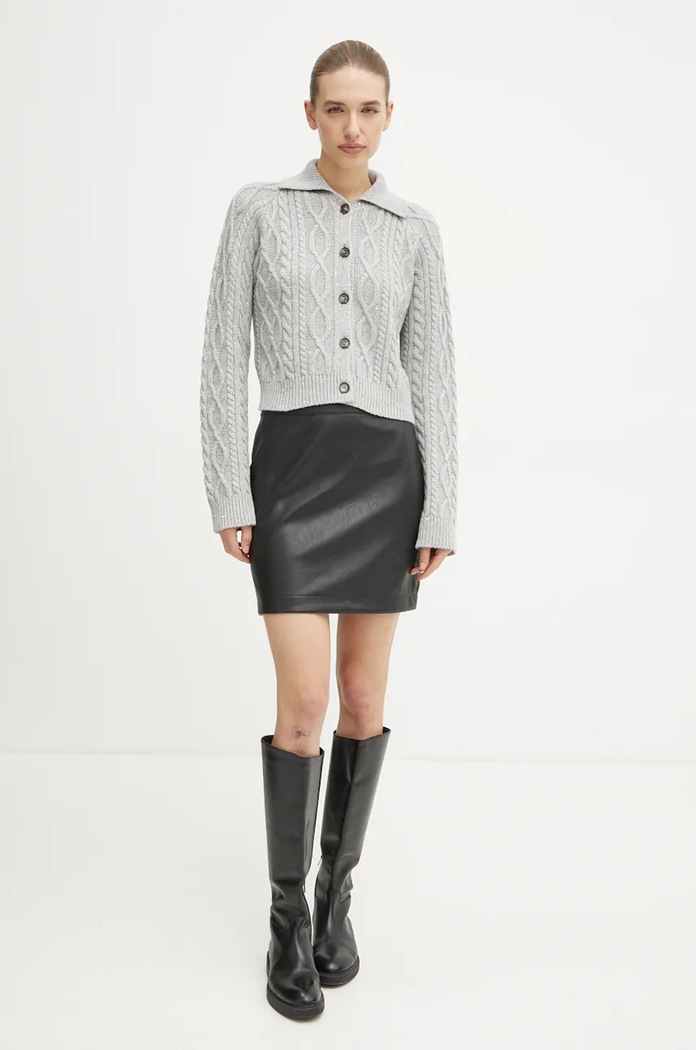 Liviana Conti cardigan din amestec de lana L4WG46 gri ZW24