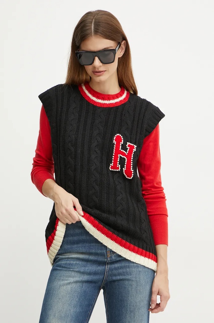 Silvian Heach vesta LUCCAS grosime medie negru GPA24071GL