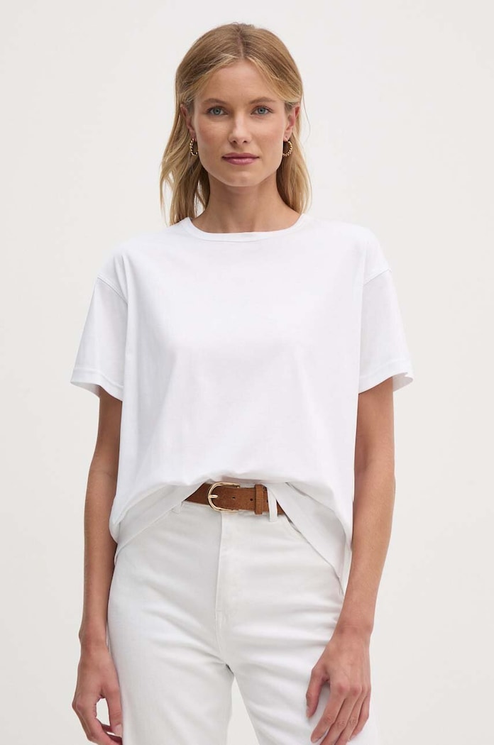 Mos Mosh t-shirt da donna in cotone rilassato bianco 146350