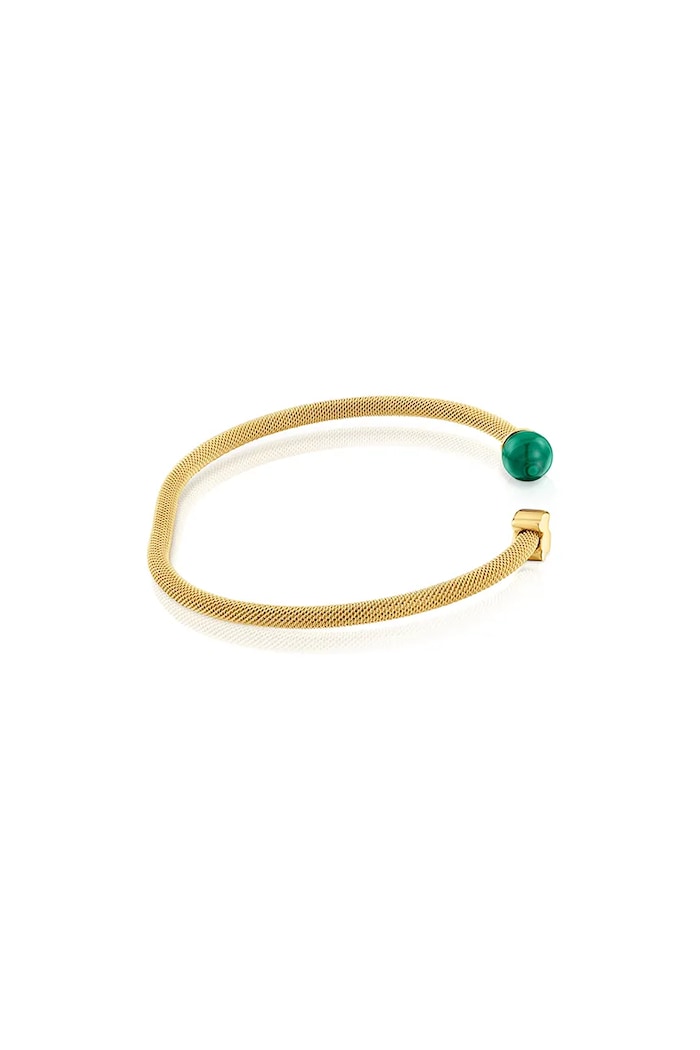 Tous Brățară placată cu aur și malachit ICON MESH 1004507840 aur ZW25