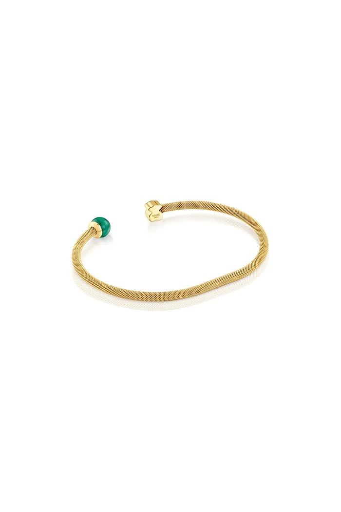 Accesorii Tous Brățară placată cu aur și malachit ICON MESH 1004507840 aur