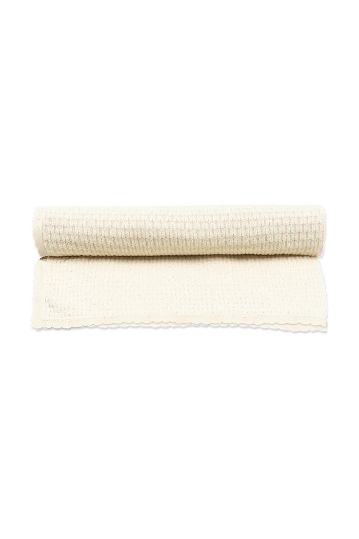 Fanga Fontana kocyk bawełniany niemowlęcy VENTI POINTELLE BLANKET GOTS Produkt niemowlęcy beżowy FA100023