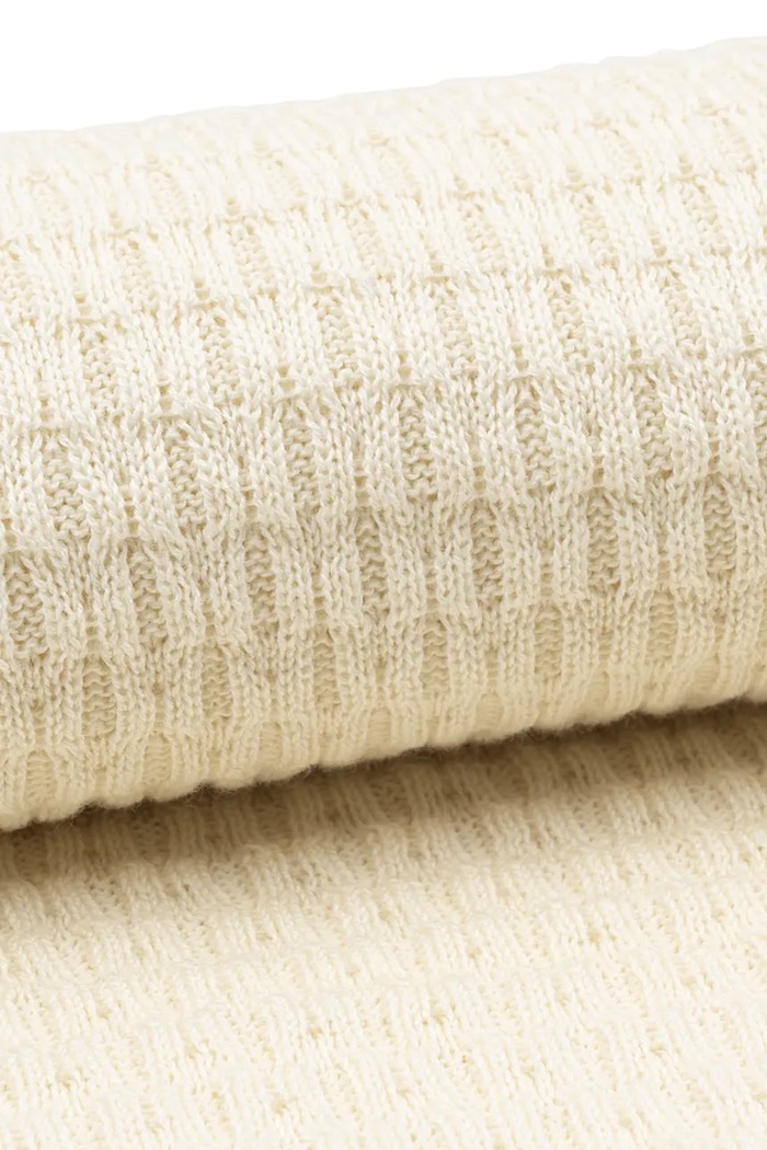 Fanga Fontana kocyk bawełniany niemowlęcy VENTI POINTELLE BLANKET GOTS FA100023 beżowy ZW25