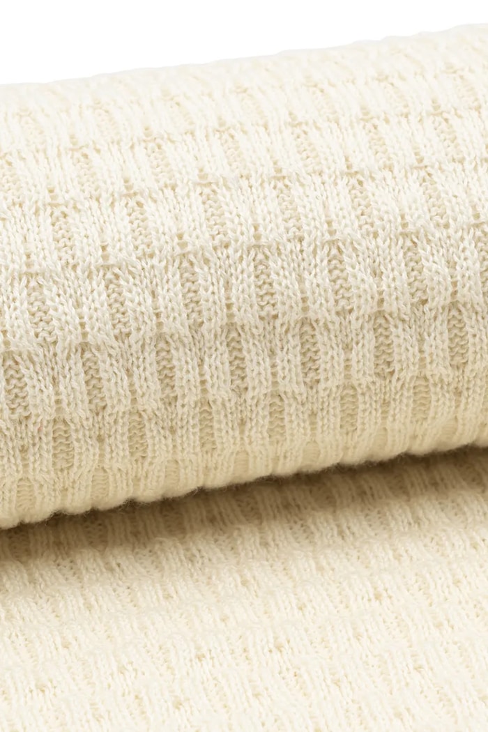 Fanga Fontana kocyk bawełniany niemowlęcy VENTI POINTELLE BLANKET GOTS FA100023 beżowy ZW25