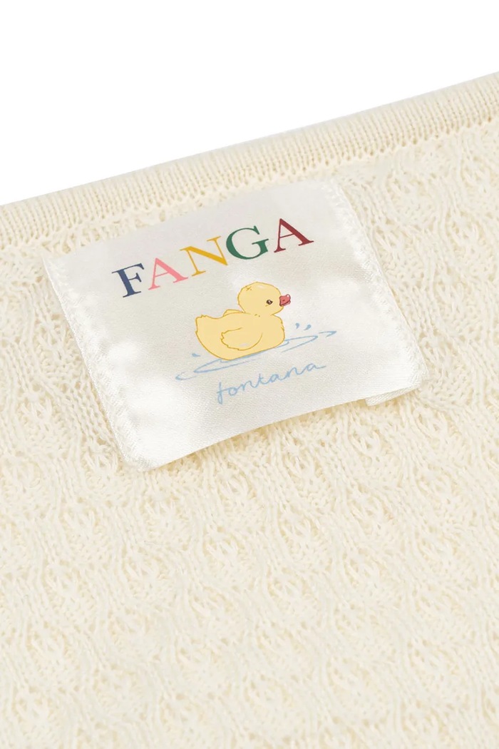 Chłopiec Fanga Fontana kocyk bawełniany niemowlęcy VENTI POINTELLE BLANKET GOTS FA100023 beżowy