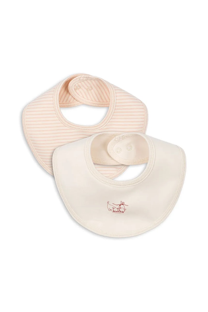 Двосторонній дитячий слюнявчик Fanga Fontana FIO STRIPE 2 PACK BIBS OCS 2-pack Для немовлят бежевий FA100040