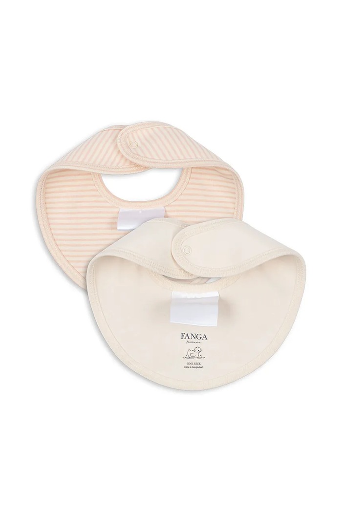 Двосторонній дитячий слюнявчик Fanga Fontana FIO STRIPE 2 PACK BIBS OCS 2-pack FA100040 бежевий ZW25