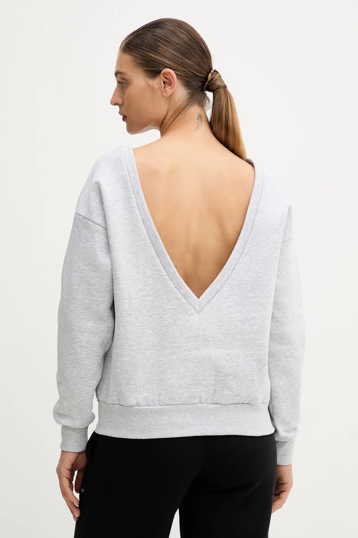 Mikina MUUV. melanž sivá bluza.z.wycieciem.SOFT.