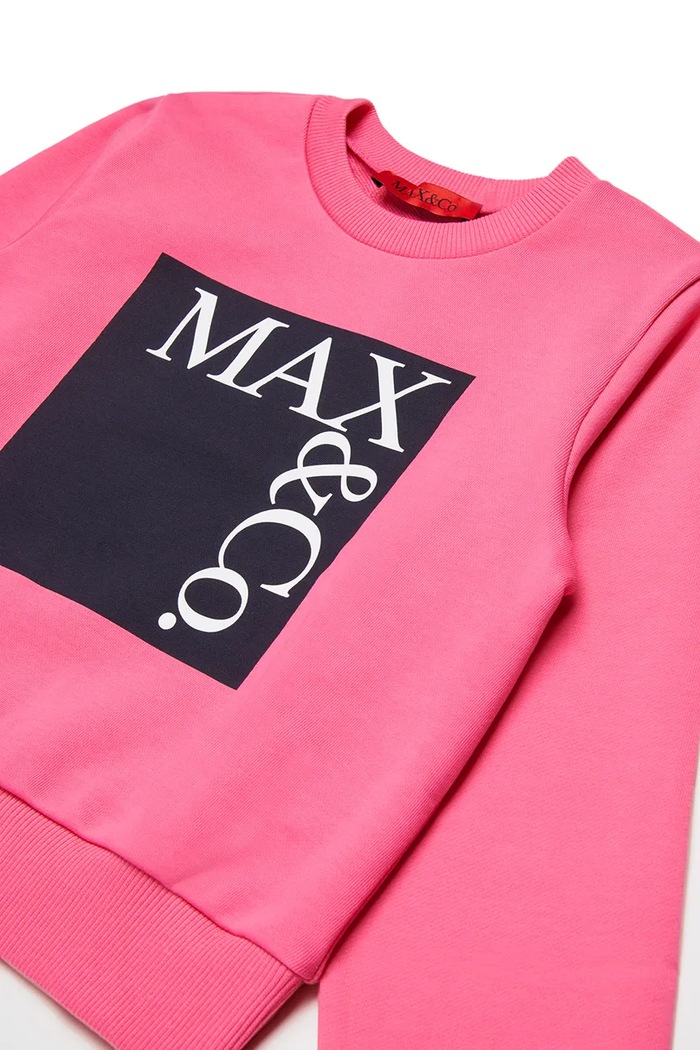Hanorac de bumbac pentru copii MAXS3F SWEAT-SHIRT Max&Co. MX0037 roz