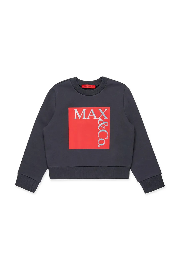 Max&Co. Hanorac de bumbac pentru copii MAXS3F SWEAT-SHIRT gri MX0037
