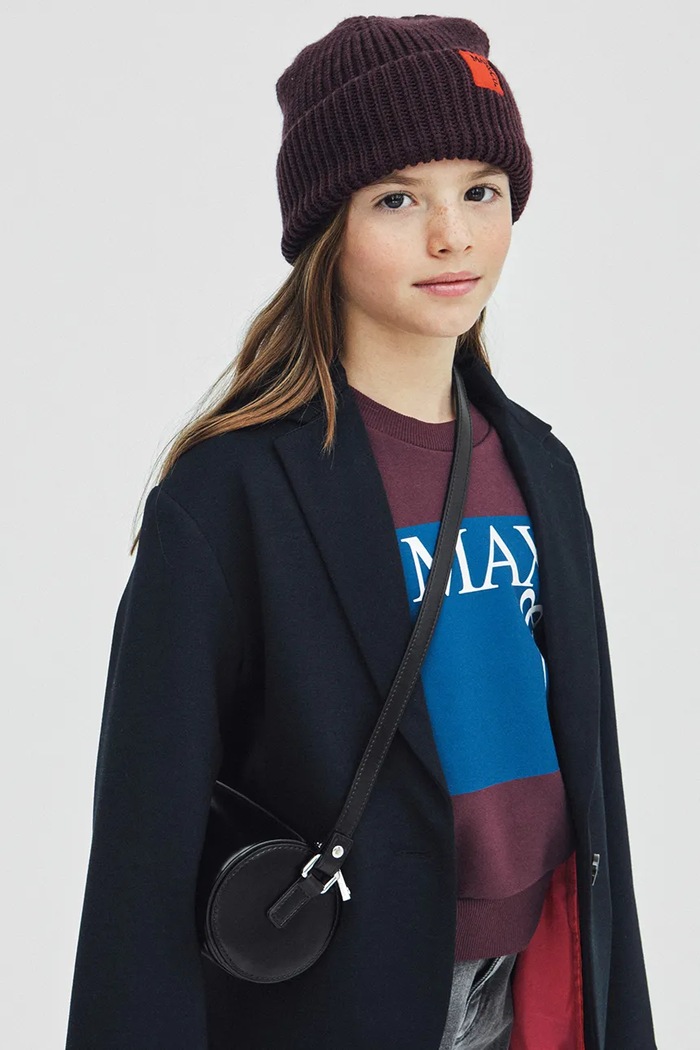 MAX&Co. hanorac de bumbac pentru copii MAXS3F SWEAT-SHIRT print burgundia MX0037