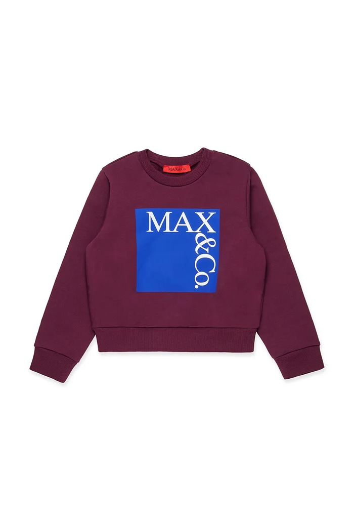 MAX&Co. hanorac de bumbac pentru copii MAXS3F SWEAT-SHIRT MX0037 burgundia ZW25