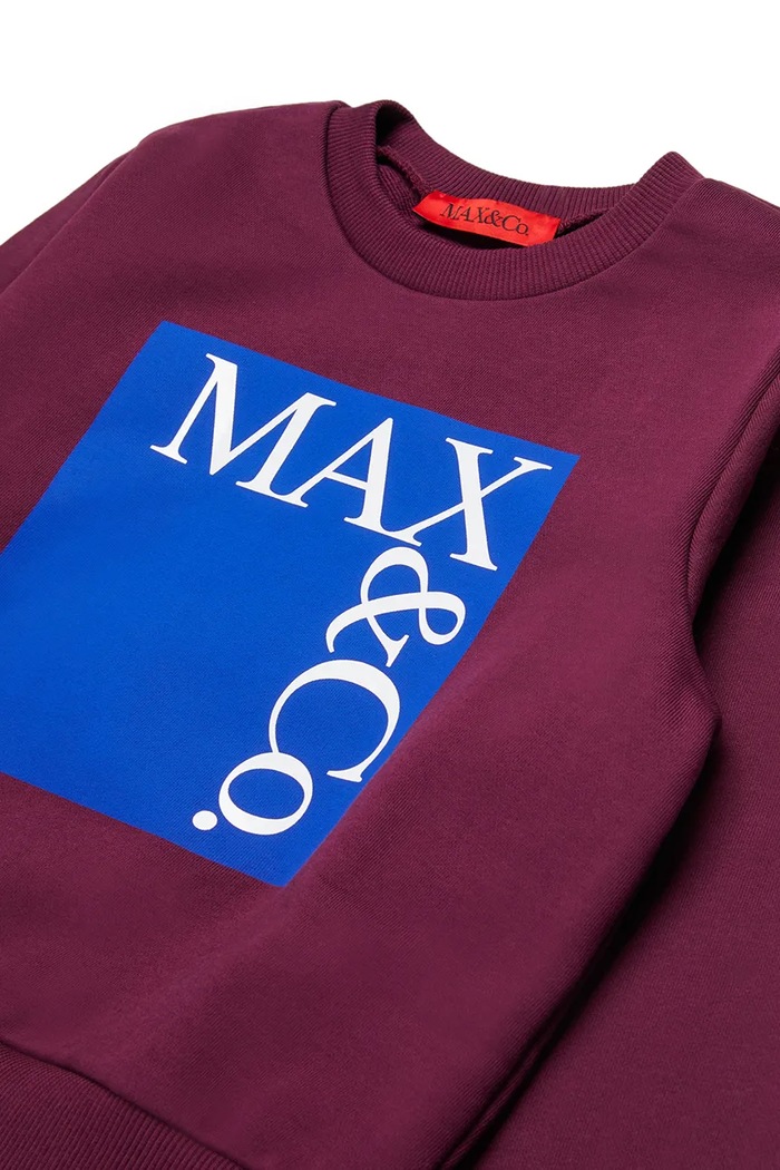 MAX&Co. hanorac de bumbac pentru copii MAXS3F SWEAT-SHIRT burgundia MX0037