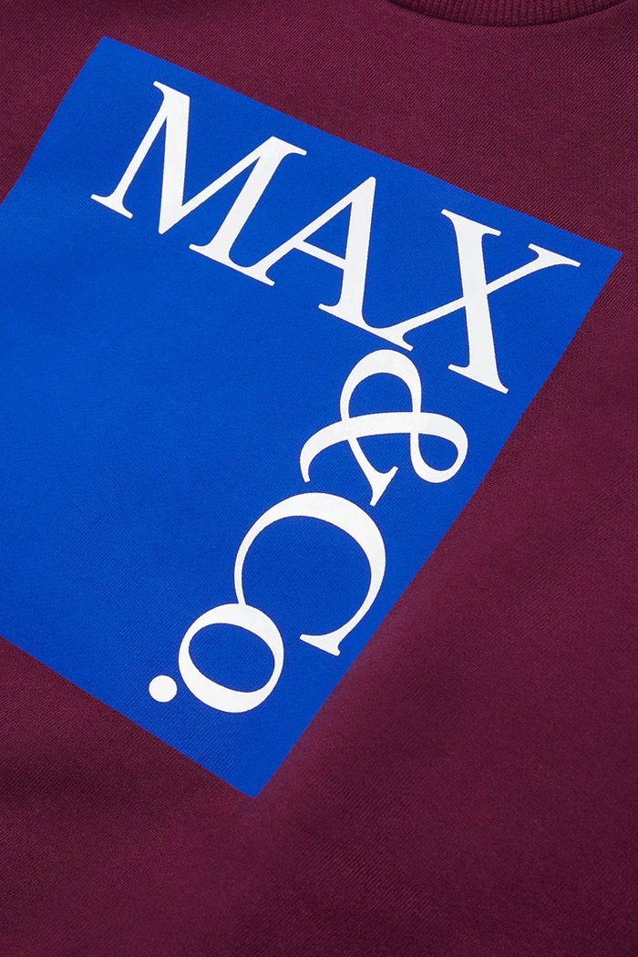 MAX&Co. hanorac de bumbac pentru copii MAXS3F SWEAT-SHIRT MX0037 burgundia
