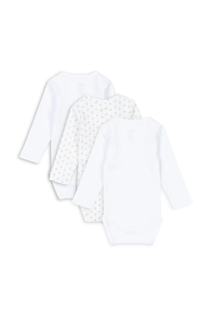 Bavlnené body pre bábätká Fanga Fontana FIO 3 PACK LS BODY OCS 3-pak FA100032 biela ZW25
