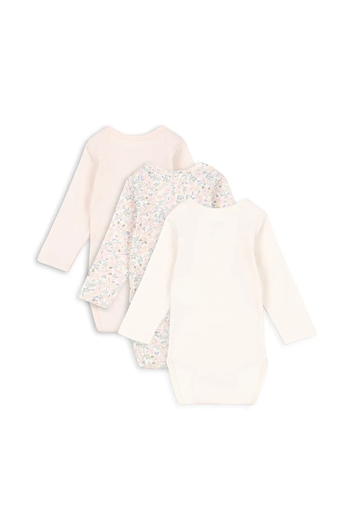 Bavlnené body pre bábätká Fanga Fontana FIO 3 PACK LS BODY OCS 3-pak FA100032 béžová ZW25