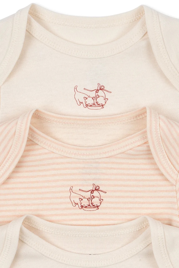 Chlapec Body pre bábätká Fanga Fontana FIO STRIPE 3 PACK LS BODY OCS 3-pak FA100035 béžová