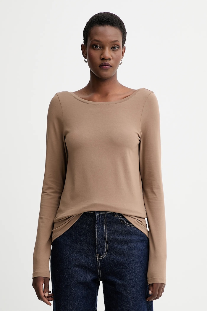 Tričko s dlhým rukávom MUUV. slim hnedá longsleeve.typu.open.ba