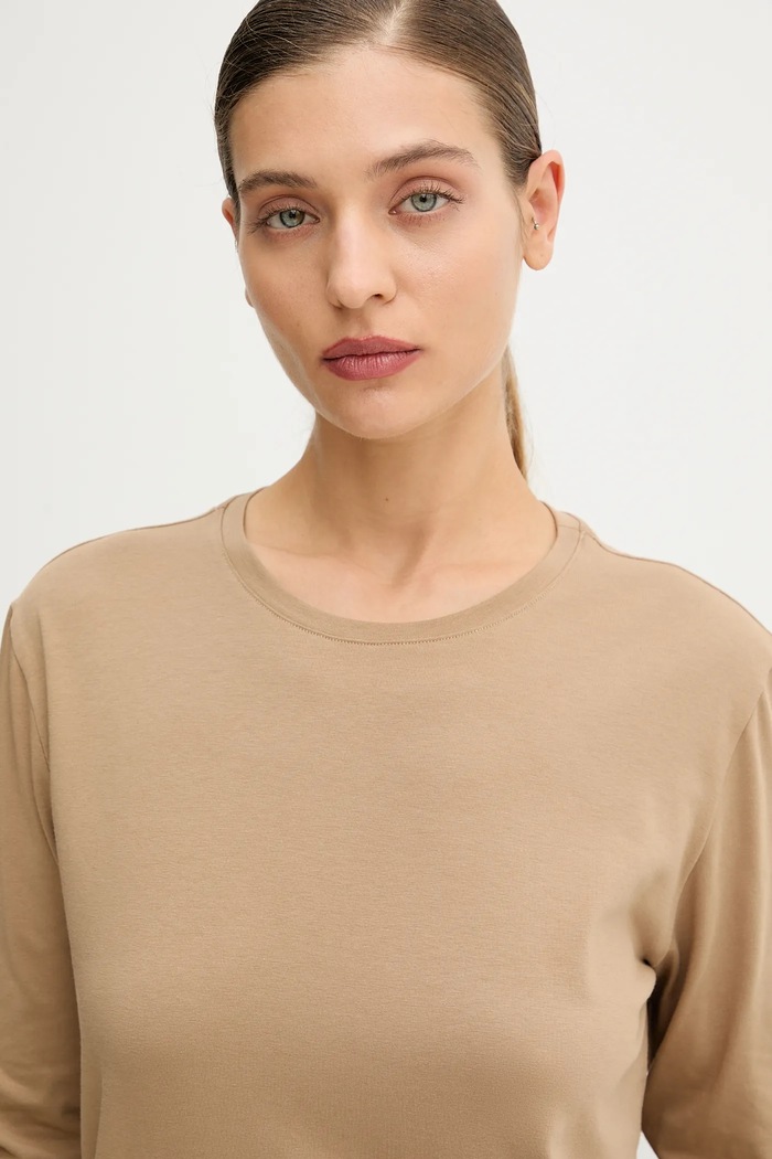 Tričko s dlhým rukávom MUUV. béžová longsleeve.CORE