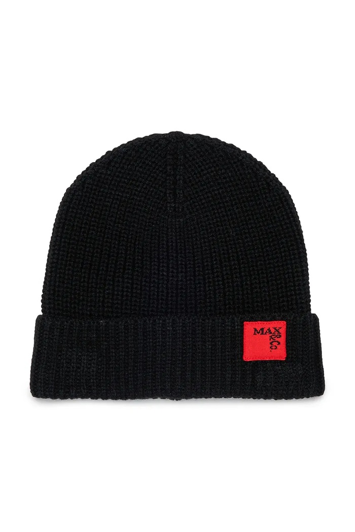 Max&Co. Sapka gyerek gyapjú hozzáadásával MAXF10F HAT fekete MX0242.MX048