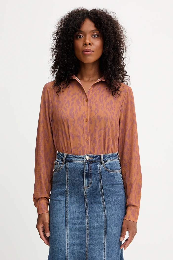 Silvian Heach camicia RAPANE regolare marrone GPA25413CA