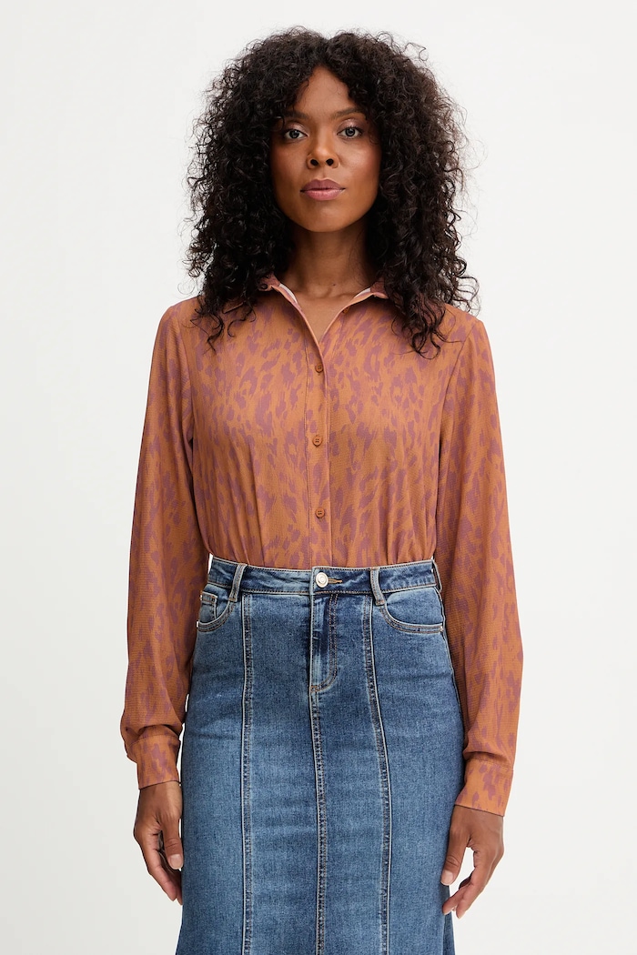 Silvian Heach camicia RAPANE regolare marrone GPA25413CA
