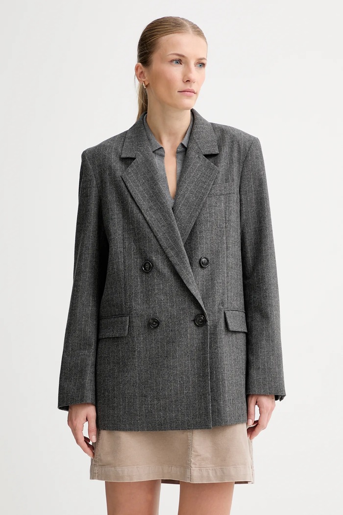 Marc O'Polo jachetă cu lână cu modele gri 510023780031