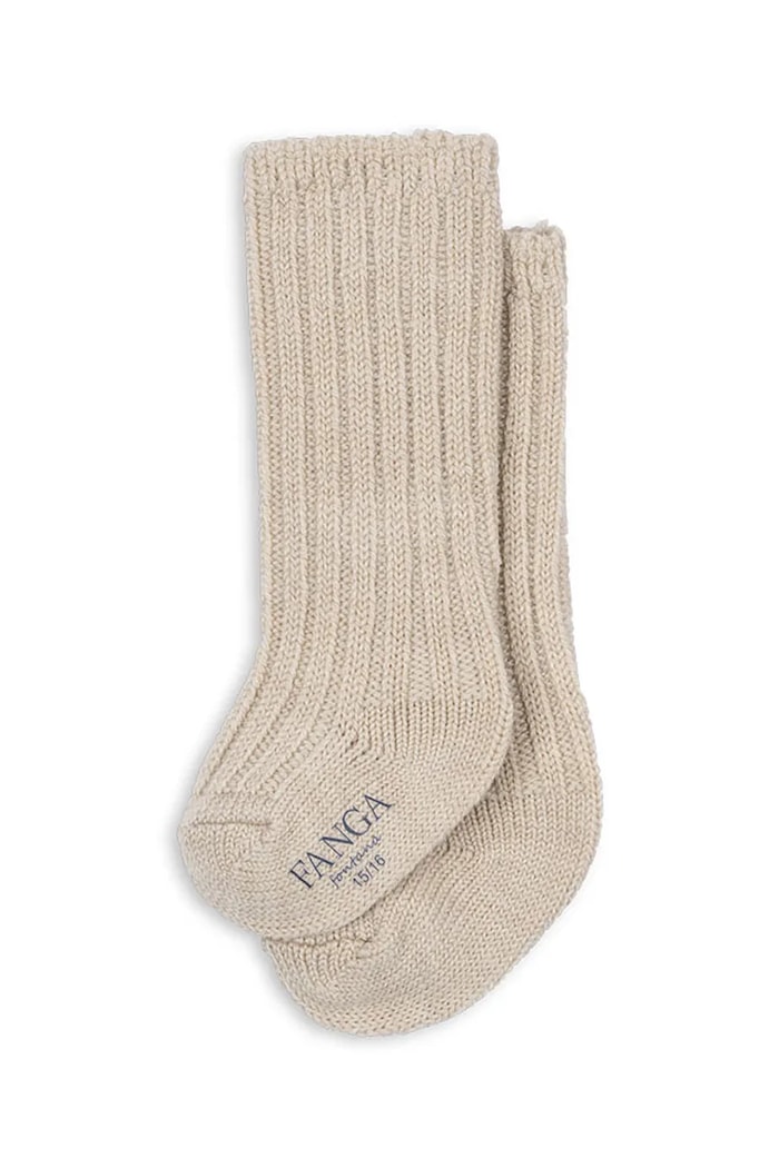 Fanga Fontana șosete de lână lână HEAVY KNITTED SOCKS bej FA100020