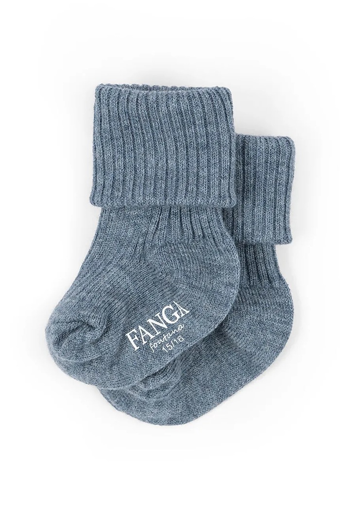 Fanga Fontana șosete de lână lână LIGHT KNITTED SOCKS albastru FA100053