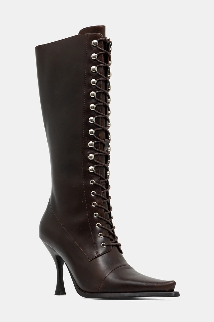 Jeffrey Campbell stivali in pelle LANI-2 non isolato marrone JCD.218.6.01