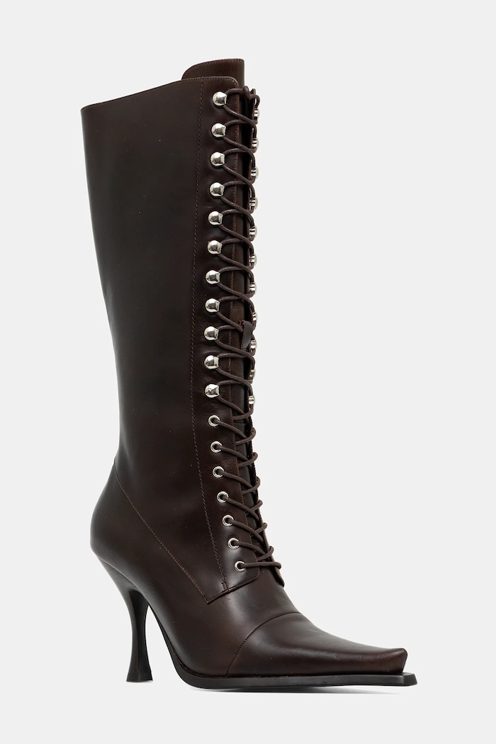 Jeffrey Campbell stivali in pelle LANI-2 non isolato marrone JCD.218.6.01