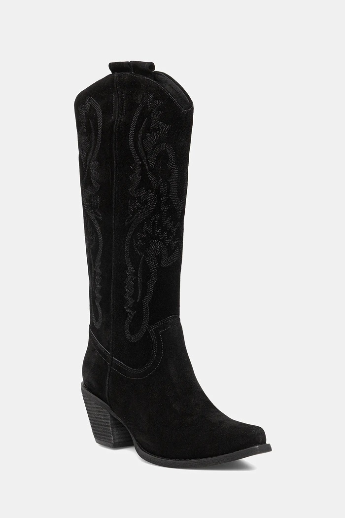 Jeffrey Campbell cizme de cowboy din piele întoarsă RANCHER-K 5-8 cm negru 52236.L10