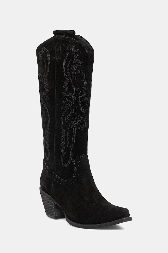Jeffrey Campbell cizme de cowboy din piele întoarsă RANCHER-K 5-8 cm negru 52236.L10