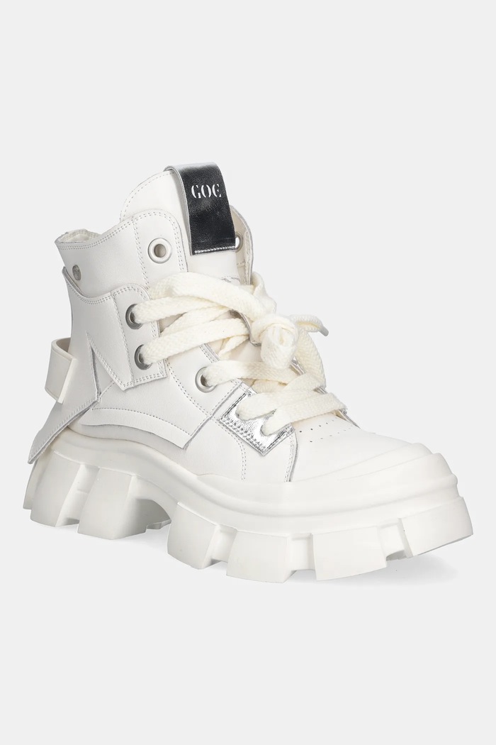 Kožené workery GOE usňová koža béžová SS2N4055.WHITE
