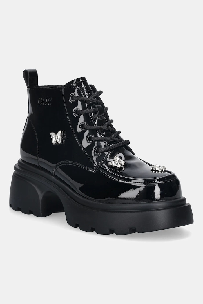 GOE cizme de piele 5-8 cm negru SS2N4102.BLACK