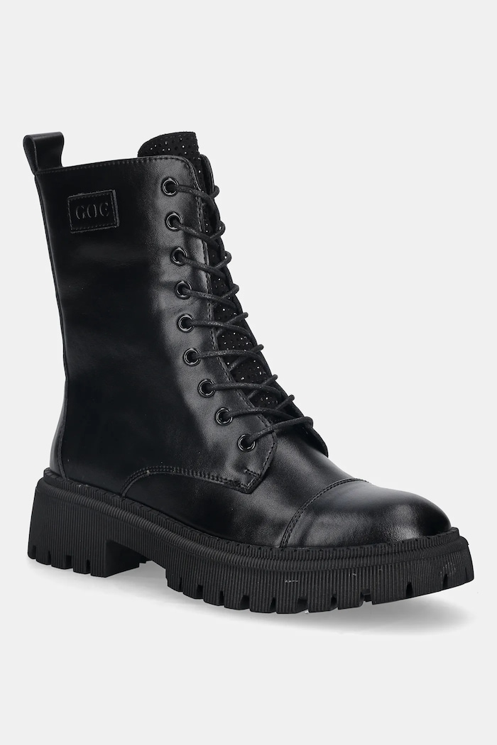 Kožené workery GOE platforma čierna SS2N4121.BLACK