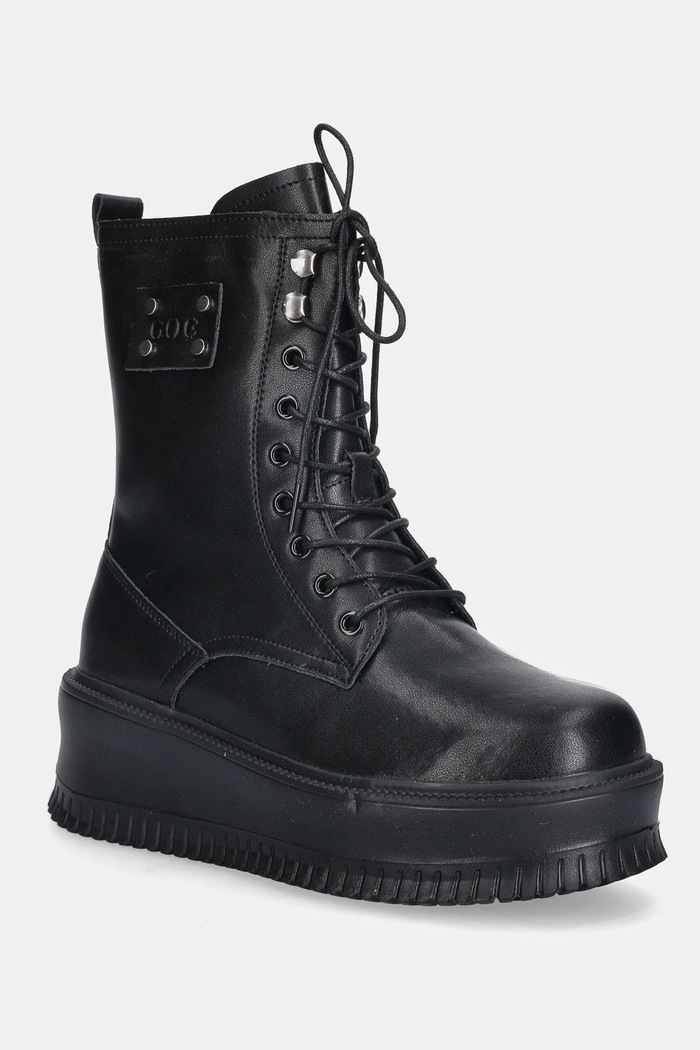 GOE botine de piele cu snur negru SS2N4128.BLACK