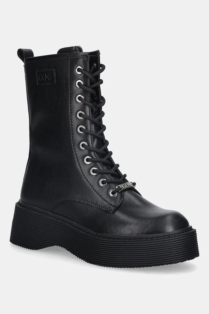 Kožené členkové topánky GOE usňová koža čierna SS2N4130.BLACK