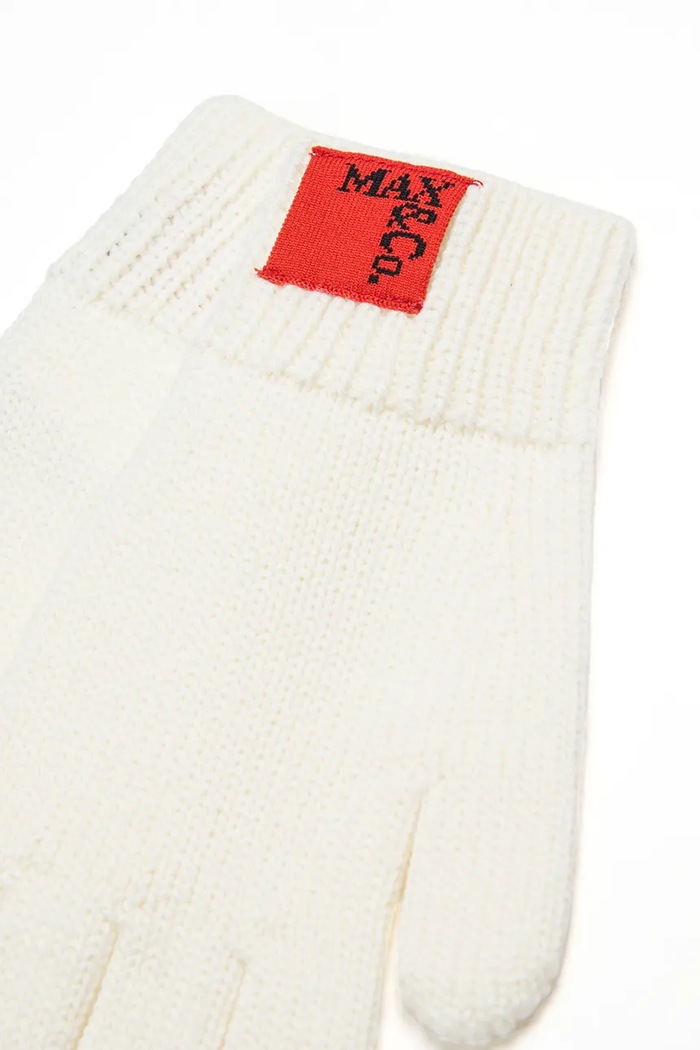 Max&Co. Rękawiczki z dodatkiem wełny dziecięce MAXN2F GLOVE MX0243.MX048 biały ZW25