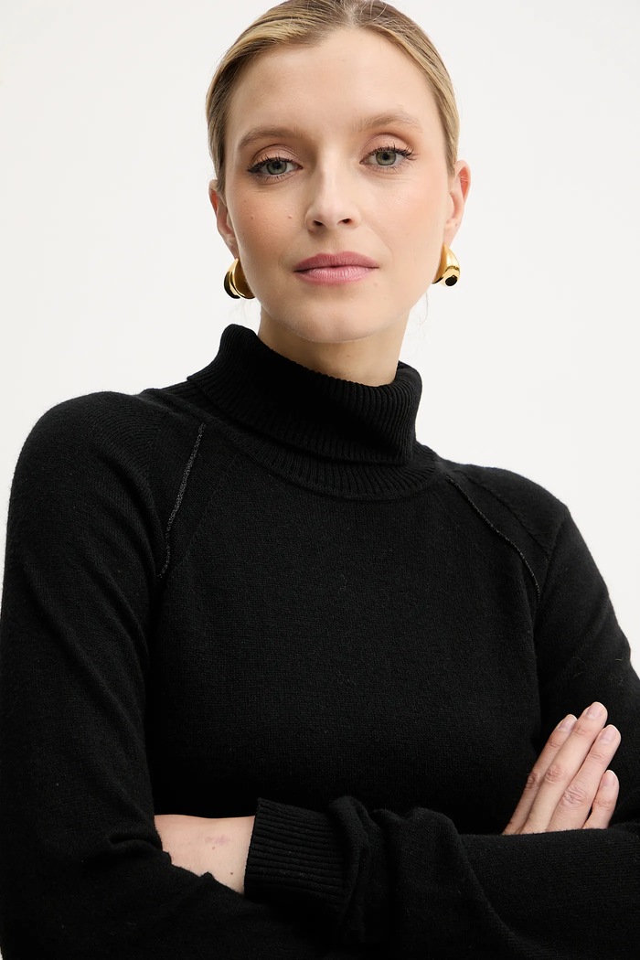 Silvian Heach sweter z domieszką wełny SAM GPA25244LU czarny
