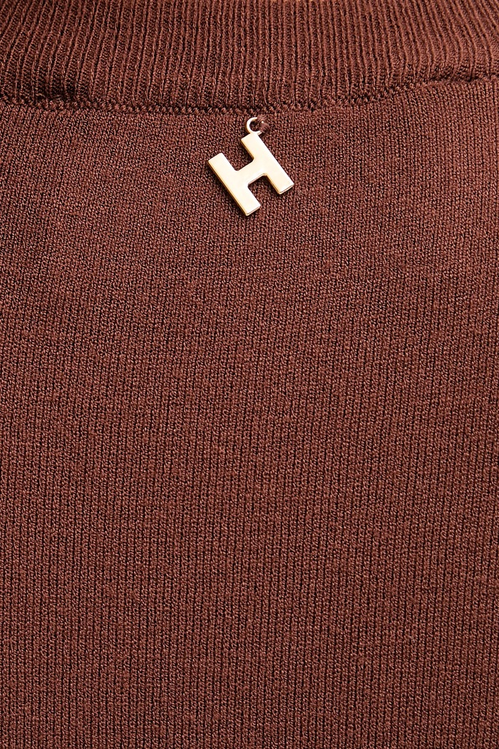 Silvian Heach t-shirt ATLAM brązowy GPA25040MA