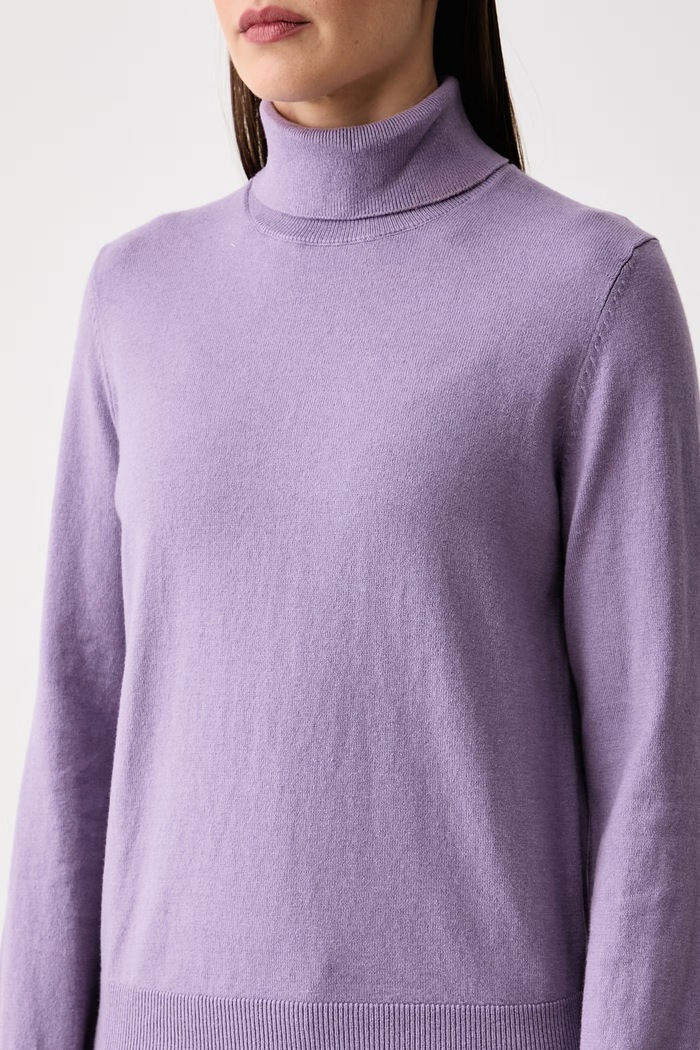 Sweter damski z bawełną Marc O'Polo 5000007462 fioletowy