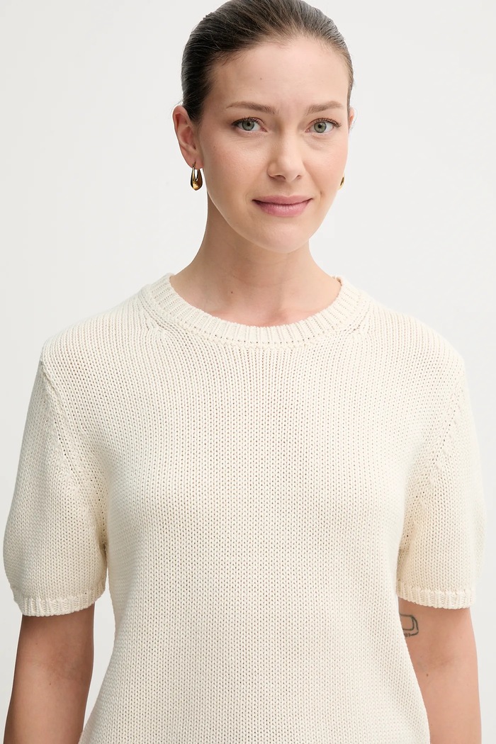 Mos Mosh maglione da donna in cotone Arin beige 170680