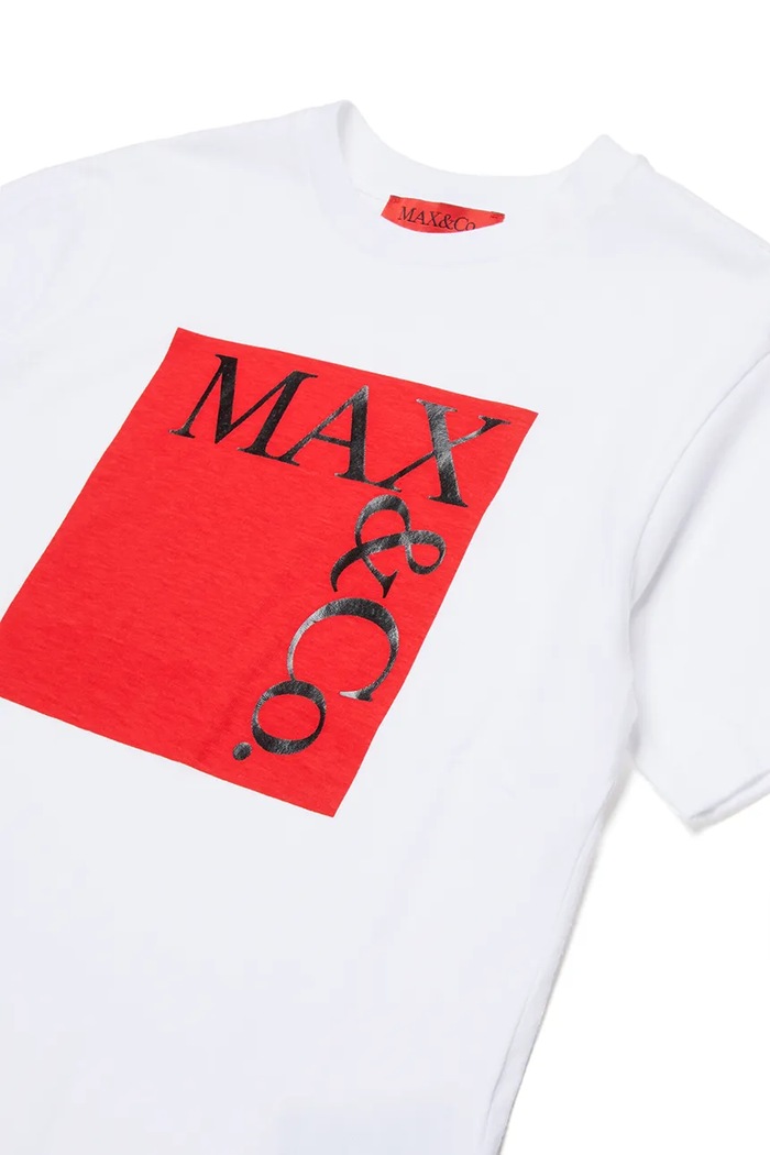 Момиче Детска памучна тениска MAX&Co. MAXT1F T-SHIRT MX0005.MX057 бял