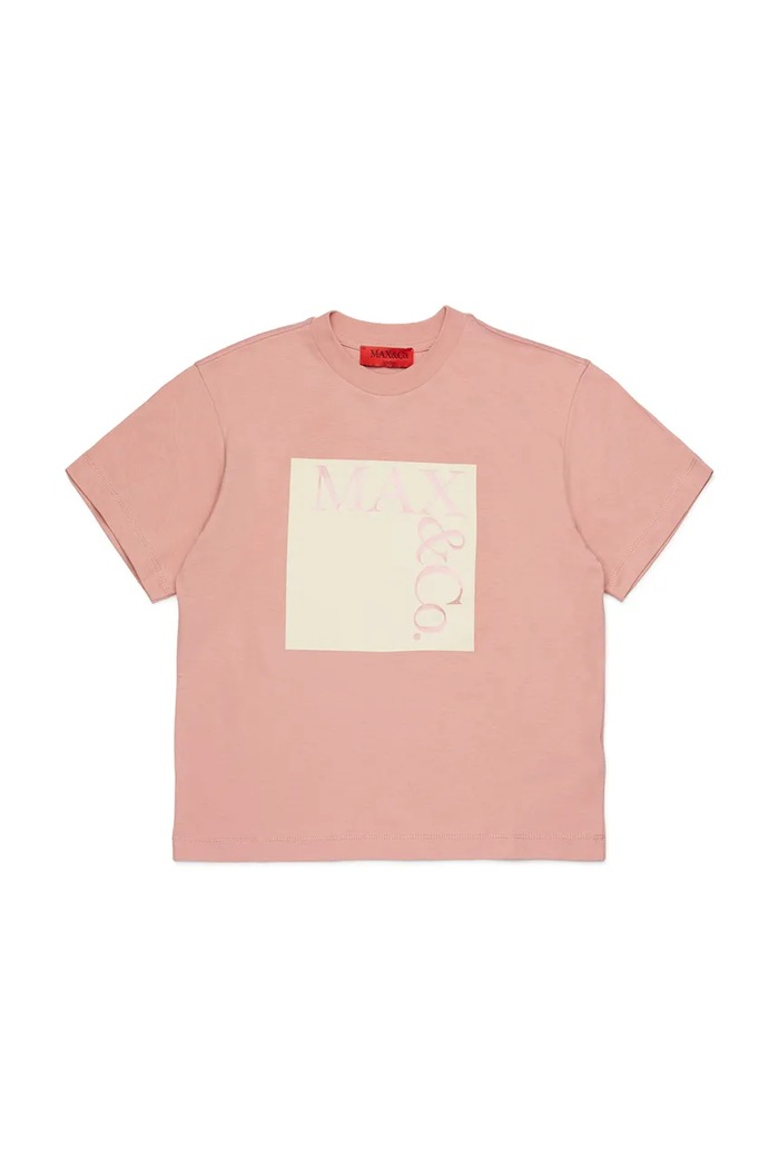 Detské bavlnené tričko MAX&Co. MAXT1F T-SHIRT bavlna ružová MX0005.MX057