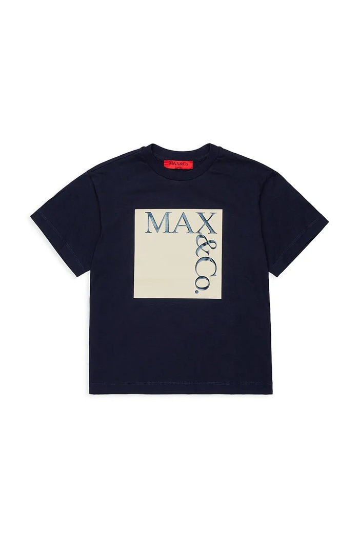 Detské bavlnené tričko MAX&Co. MAXT1F T-SHIRT bavlna tmavomodrá MX0005.MX057