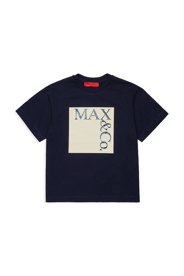 Detské bavlnené tričko MAX&Co. MAXT1F T-SHIRT bavlna tmavomodrá MX0005.MX057