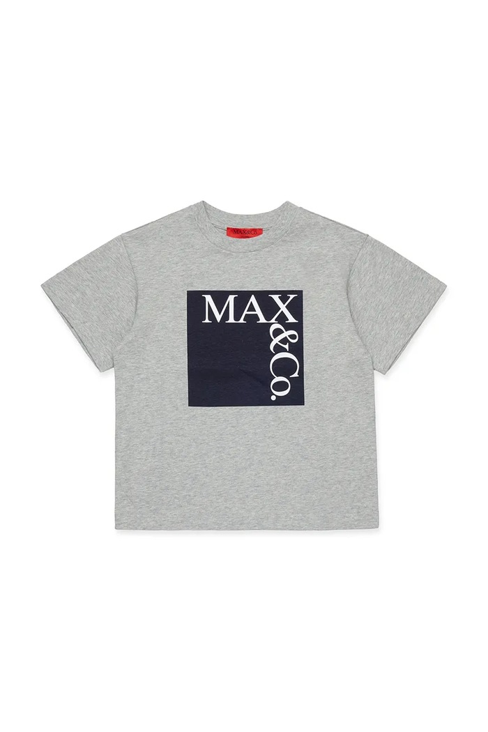 Detské bavlnené tričko MAX&Co. MAXT1F T-SHIRT MX0005.MX057 sivá SS26